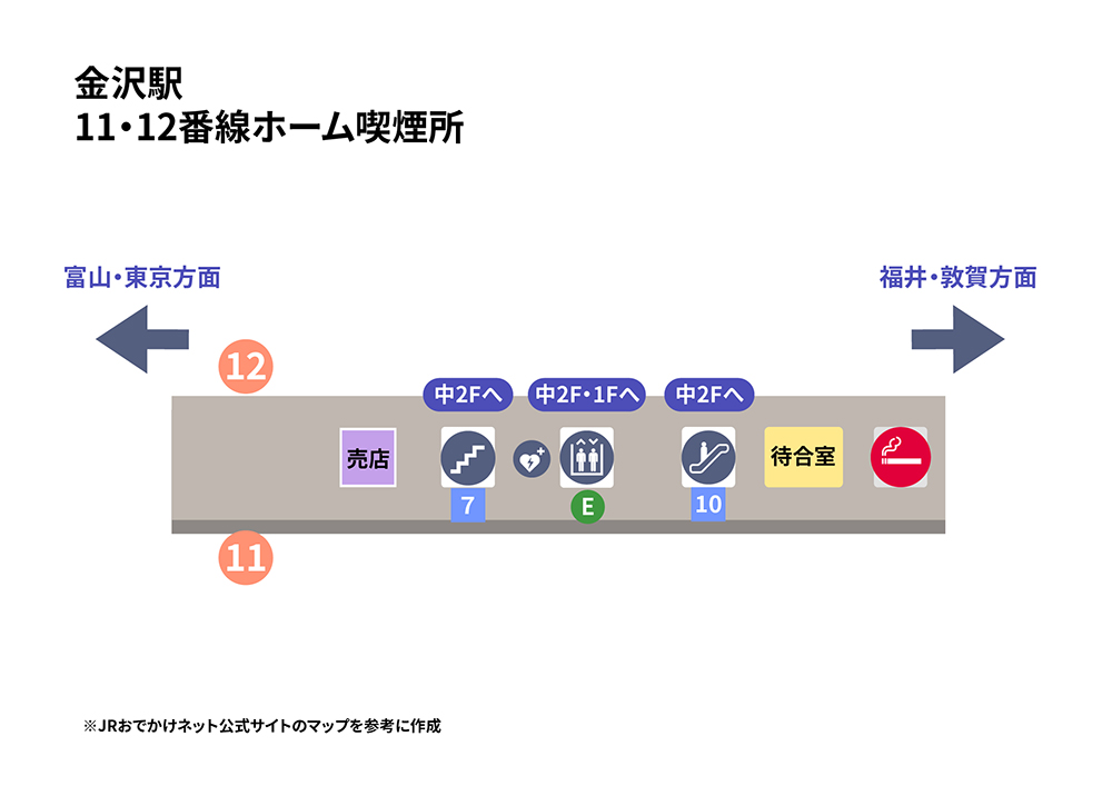 ※JRおでかけネットの構内図をもとに独自作成した案内図